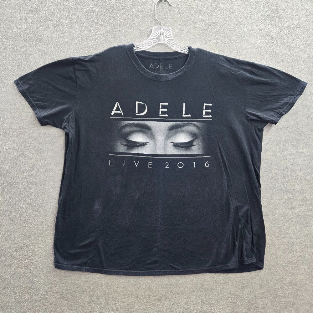 Adele Men Shirt 2XL Black Concert Live 2016 Tour Short‎ Sleeve Tee
